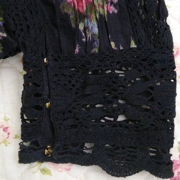 Loveshackfancy Jacque silk floral blouse top Dolce floral crochet lace XS - Picture 9 of 17